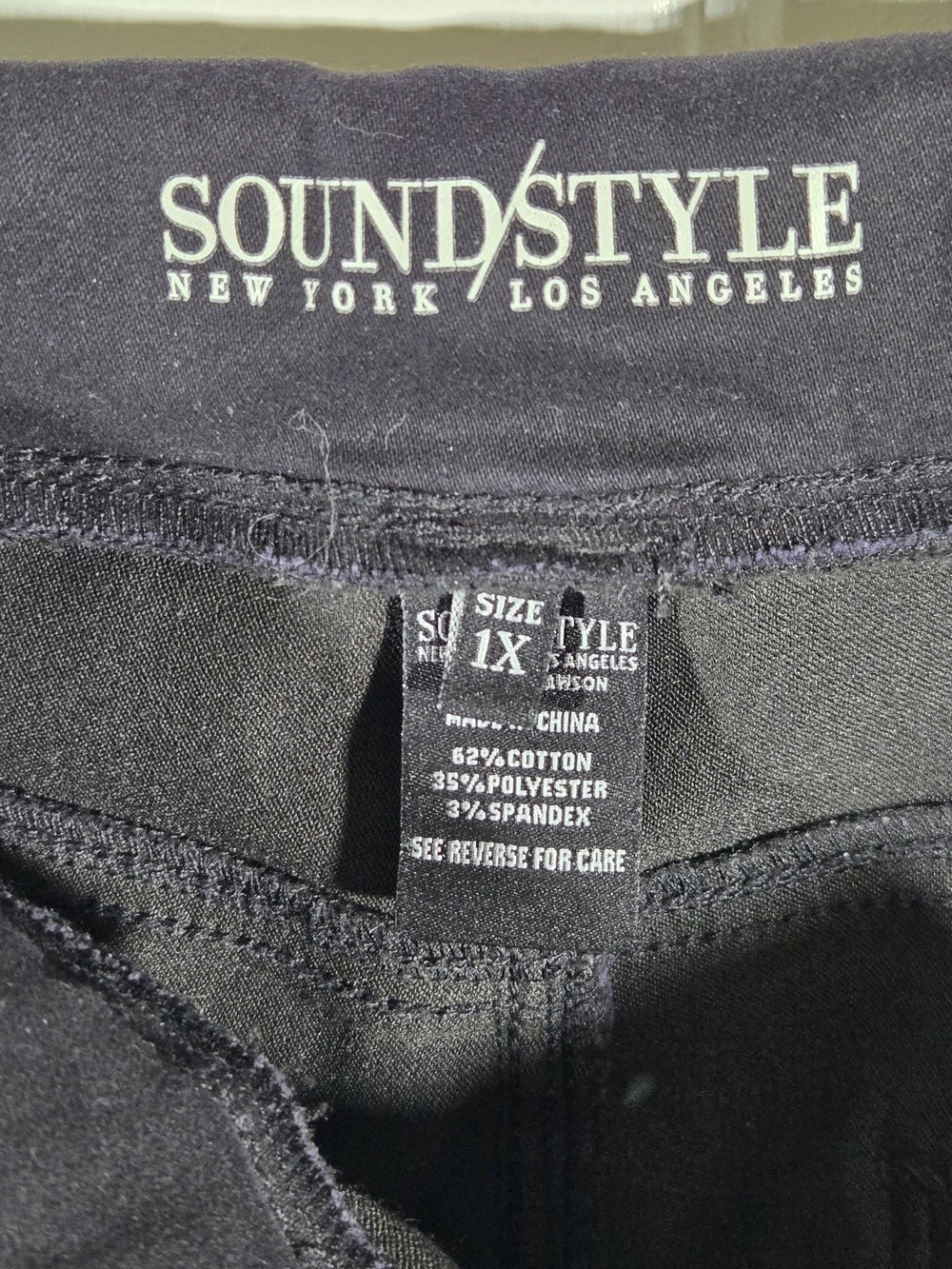 SoundStyle Lucy Pull-On Skimmer Capri Pants Women’s 1X Black Stretch - Picture 5 of 7